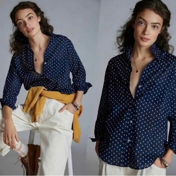 GRAYSON x ANTHROPOLOGIE The Hero Pelican Print Buttondown Shirt 2 Small Novelty - Picture 1 of 15
